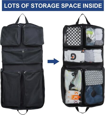 Garment Bag with packing cube, Black in Kuwait