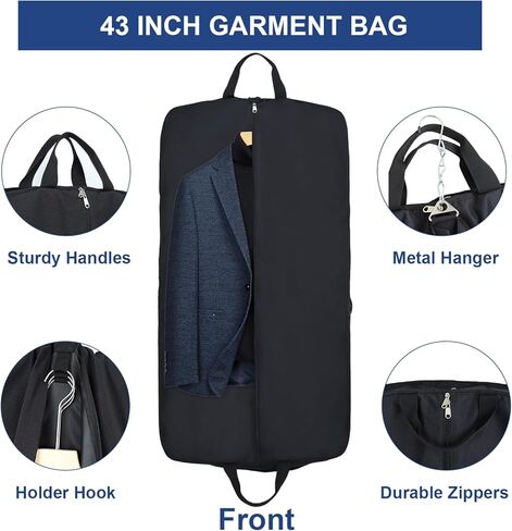 Garment Bag with packing cube, Black in Kuwait