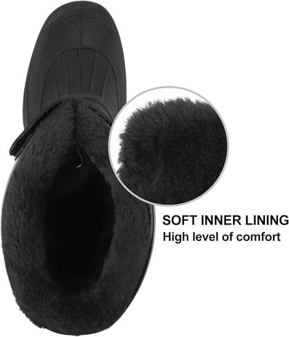 أحذية ثلج للرجال أحذية شتوية دافئة مقاومة للماء أحذية عازلة عصرية مضادة للانزلاق باللون الأسود in Kuwait