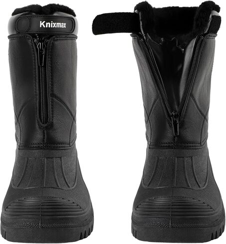 أحذية ثلج للرجال أحذية شتوية دافئة مقاومة للماء أحذية عازلة عصرية مضادة للانزلاق باللون الأسود in Kuwait