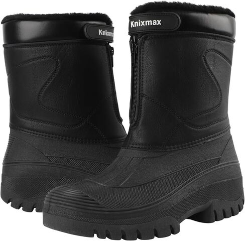 أحذية ثلج للرجال أحذية شتوية دافئة مقاومة للماء أحذية عازلة عصرية مضادة للانزلاق باللون الأسود in Kuwait