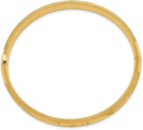 Diamond2Deal 14k Yellow Gold 516 Oversize Florentine Engraved Hinged Bangle Bracelet For Women in Saudi Arabia