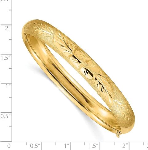 Diamond2Deal 14k Yellow Gold 516 Oversize Florentine Engraved Hinged Bangle Bracelet For Women in Saudi Arabia