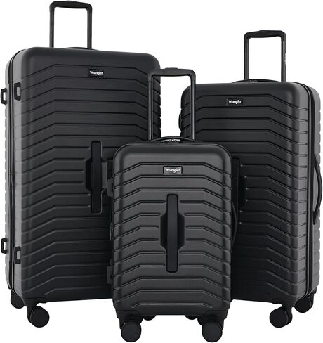 Wrangler Trunk Spinner Set, Black, 2 Luggage & 2 Packing Cubes in Kuwait