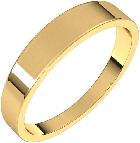 Flat Wedding Band Tapered Solid 925 Sterling Silver Real 10k 14k 18k Yellow Rose White Gold OR Platinum Ring Classic Plain 3mm 4mm 5mm 6mm 8mm in Kuwait