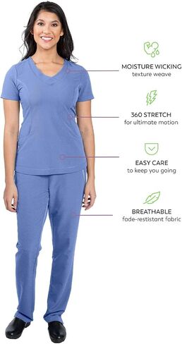 healing hands 4 Pocket Women Scrub Top V-Neck HH360 2264 Sloan Scrubs for Women Stretch Fabric in Saudi Arabia