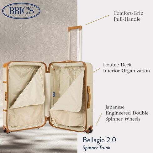 Bric's Bellagio 2.0 Spinner Trunk - 27 Inch - Luxury Bags for Women and Men - TSA Approved Luggage - Black in Saudi Arabia
