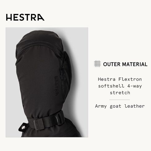 Hestra Army Leather Extreme Mitt, Windproof Long Cuff Mitten for Extreme Winter Weather, Skiing, Ski Touring, Snowboarding & Snowmobile in Saudi Arabia