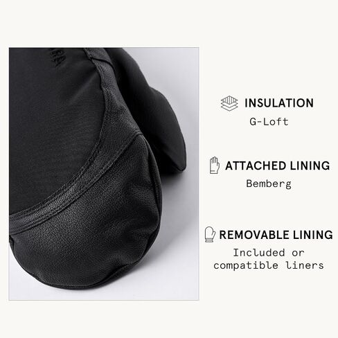 Hestra Army Leather Extreme Mitt, Windproof Long Cuff Mitten for Extreme Winter Weather, Skiing, Ski Touring, Snowboarding & Snowmobile in Saudi Arabia