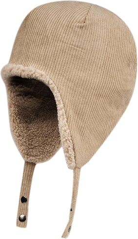 Clakllie Corduroy Trapper Trooper Hats for Skiing Ushanka Russian Caps with Ear Flaps Snow Eskimo Hats Warm Winter Cap in Kuwait