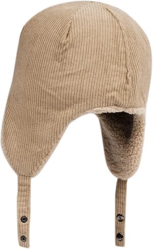 Clakllie Corduroy Trapper Trooper Hats for Skiing Ushanka Russian Caps with Ear Flaps Snow Eskimo Hats Warm Winter Cap in Kuwait