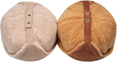 Clakllie Corduroy Trapper Trooper Hats for Skiing Ushanka Russian Caps with Ear Flaps Snow Eskimo Hats Warm Winter Cap in Kuwait