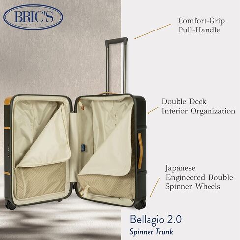 Bric's Bellagio 2.0 Spinner Trunk - 27 Inch - Luxury Bags for Women and Men - TSA Approved Luggage - Black in Saudi Arabia