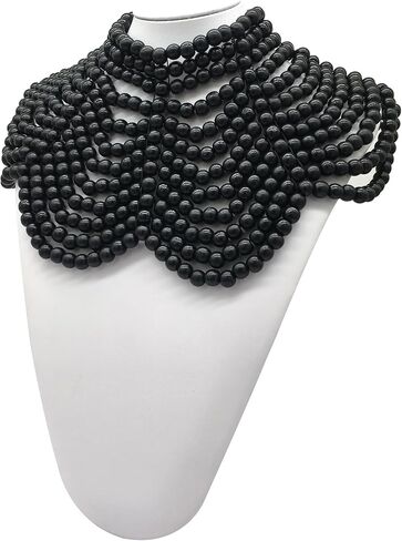 Statement African Jewelry Chunky Colorful Wood Beaded Necklaces For Women Strands Big Bib Choker Collar Multi Color Layered Cluster Tassel Wooden Bead Necklace Handmade Fashion Costume Accessories in Saudi Arabia