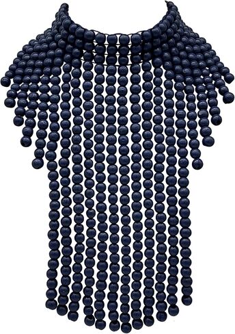 Statement African Jewelry Chunky Colorful Wood Beaded Necklaces For Women Strands Big Bib Choker Collar Multi Color Layered Cluster Tassel Wooden Bead Necklace Handmade Fashion Costume Accessories in Saudi Arabia