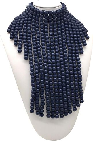 Statement African Jewelry Chunky Colorful Wood Beaded Necklaces For Women Strands Big Bib Choker Collar Multi Color Layered Cluster Tassel Wooden Bead Necklace Handmade Fashion Costume Accessories in Saudi Arabia