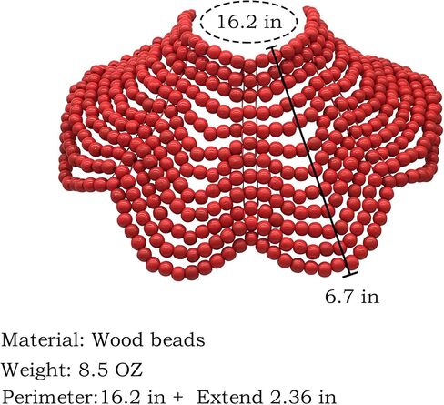 Statement African Jewelry Chunky Colorful Wood Beaded Necklaces For Women Strands Big Bib Choker Collar Multi Color Layered Cluster Tassel Wooden Bead Necklace Handmade Fashion Costume Accessories in Saudi Arabia