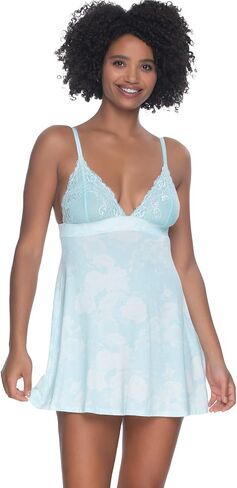 Felina Demure Chemise Lined & Wireless Cup Nightgown for Women, Fully Adjustable Straps, Babydoll Lingerie in Kuwait