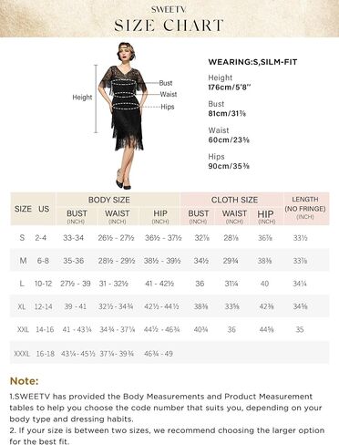 SWEETV 1920s Vintage Flapper Dresses for Women Fringed Great Gatsby Dresses Roaring 20s Dress with Sleeve in Saudi Arabia