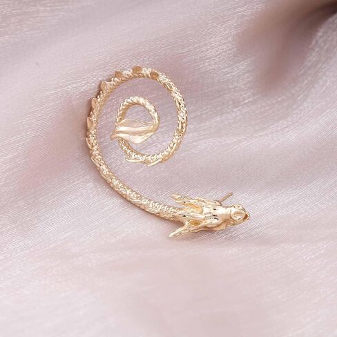 Allereyae Vintage Dragon Ear Cuff Wrap Earrings Flying Dragon Ear Climber Earrings Ancient Dragon Cartilage Ear Clip Earrings Gold Dragon Wrap Around Earrings Jewelry for Women and Girls (Gold) in Saudi Arabia