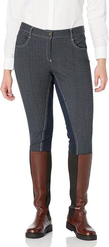 Ovation Women's Standard Comfortable Equestrian Horse Riding Softflex Euro Melange Full Seat Breech, Indigo, 36 Regular in Saudi Arabia