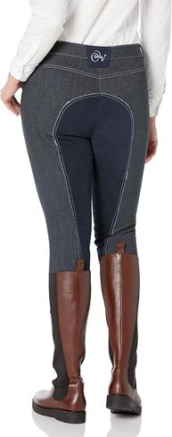 Ovation Women's Standard Comfortable Equestrian Horse Riding Softflex Euro Melange Full Seat Breech, Indigo, 36 Regular in Saudi Arabia