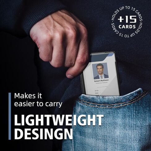 Minimalist Wallet for Men- Slim Aluminum Metal Money Clip Wallet with Clear ID Card Holder, RFID Blocking Slim Wallet for Men,Holds up 15 Cards with Money Clip,Ultra-Thin Tactical Wallet (Blue), metal in Kuwait