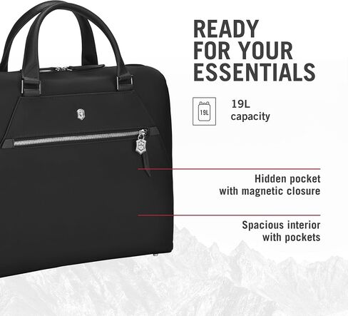 Victorinox Victoria Signature Briefcase - Women's Professional Computer Bag to Hold Laptop & Tablet - Includes Clutch and Detachable Shoulder Strap - 13 Liters, Black in Saudi Arabia