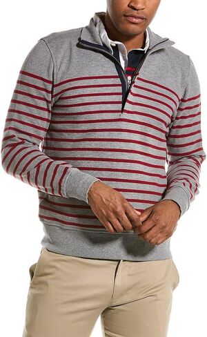 Brooks Brothers Men's Long Sleeve Mariner Stripe Half-Zip in Saudi Arabia
