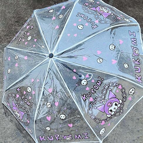 Akulule Clear Umbrella Kids Cute Kawaii Cartoon Girls Boy Folding Rain Windproof in Saudi Arabia