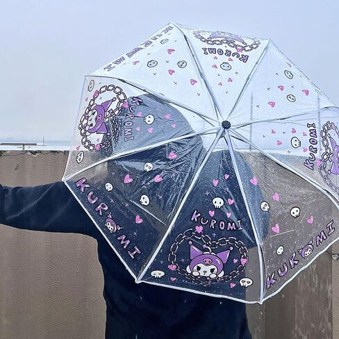 Akulule Clear Umbrella Kids Cute Kawaii Cartoon Girls Boy Folding Rain Windproof in Saudi Arabia