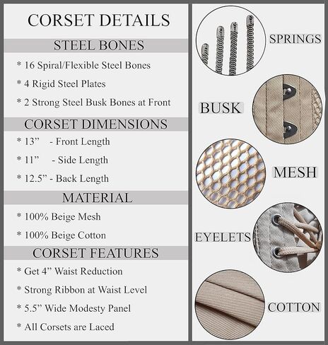 مشد نسائي تحت الصدر، مشد مزدوج من الصلب الجوفاء، مشد شبكي لتدريب الخصر in Kuwait