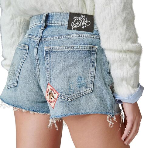 Lucky Brand Women's Rolling Stones Mid Rise Boy Short in Saudi Arabia