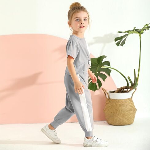 Girls Clothing Sets Tie Twist Short Sleeve T-Shirt Pant Casual Suit Little Girl Summer Tops Sweatpants Outfits 3-10Y in Saudi Arabia
