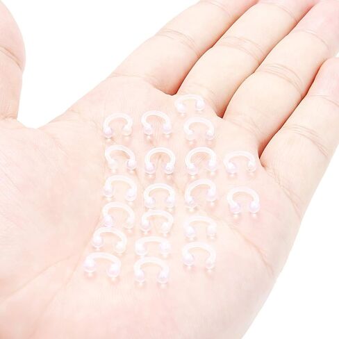 12pc 16g Acrylic Horseshoe Nose Septum Lip CZ Crystal Ball Hoop Bar Ring Ear Body Piercing Retainer in Saudi Arabia