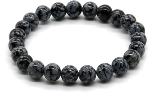 Natural Gemstone Black Snowflake Stone Bracelet 8mm in Saudi Arabia