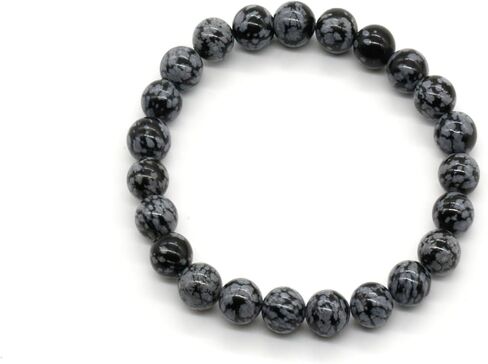 Natural Gemstone Black Snowflake Stone Bracelet 8mm in Saudi Arabia
