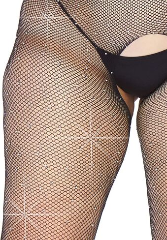 Leg Avenue Women's Rhinestone Fishnet Crotchless Bodystocking in Saudi Arabia
