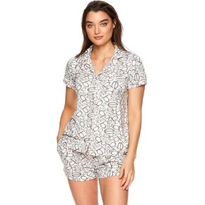 bebe Womens Pajama Sets Button Down Shirt and Shorts Sleepwear Lounge PJ Set