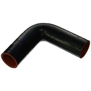 HPS HTSEC90-187-BLK Silicone High Temperature 4-ply Reinforced 90 degree Elbow Coupler Hose, 75 PSI Maximum Pressure, 4" Leg Length on each side, 1-7/8" ID, Black