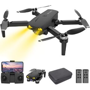 طائرة بدون طيار B-Qtech LM12 مع كاميرا للأطفال المبتدئين، محرك بدون فرشاة RC قابل للطي FPV واي فاي بث مباشر بدون طيار مع بطاريتين تشغيل بالإيماءات، متابعة ذكية، وضع مقطوعة الرأس، إرجاع تلقائي