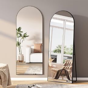 Full Length Mirror with Stand, 65"x24" Mirror Full Length, Aluminum Alloy Frame Full Body Mirror, Gold Standing Mirror, Large Mirror for Bedroom, Hanging or Leaning Against Wall