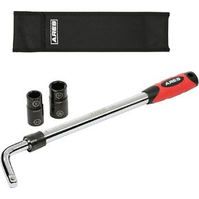 ARES 57001 – Heavy Duty Extendable Lug Wrench Set – High-Torque Lug Wrench Extends from 17.5 to 23.5 Inches (447mm to 600mm) – Includes 2 Double-Sided 6-Point Sockets for Broad Vehicle Coverage