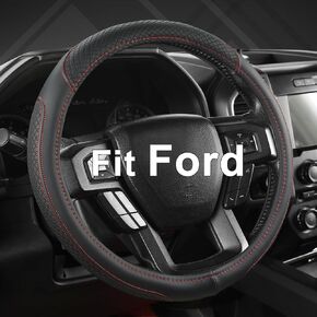 غطاء عجلة قيادة السيارة West Llama لسيارة Ford F-150، F-250، F-350، إكسبيديشن بملمس ثلاثي الأبعاد (أسود + خط أحمر - حجم كبير) in Kuwait