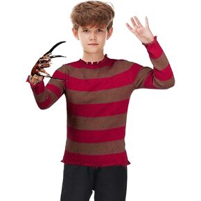 AOBUTE Halloween Freddy Sweater Kids Long Sleeve Striped Sweaters Girls Boys Knitted Jumper 5-14 Years
