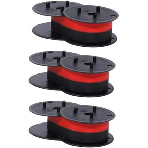 Bigger Replacement for Porelon 11216 Universal Twin Spool Calculator Ribbon for Nukote BR80c, Sharp EL-1197PIII, Dataproducts R3027, Casio DR-210R, Canon MP11DX MP25DV, Black and Red, 12 Pack