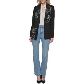 KARL LAGERFELD Women's Sketch Detail Fashion Blazer