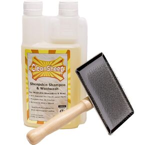 Sheepskin Cleaning Kit: Brush + Shampoo Bundle
