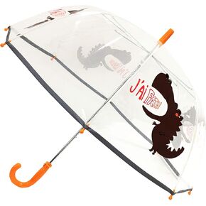 SMARTBULLE Child Umbrella Transparent Birdcage - Fluorescent border : Windproof; Diameter=71cm; Manual opening; Girl and Boy Umbrella; Pattern: RAINBOW