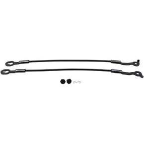 Brock Replacement Driver and Passenger Tailgate Support Cable Set with Pin and Clip Compatible with 1994-2004 S10 Sonoma Pickup Truck